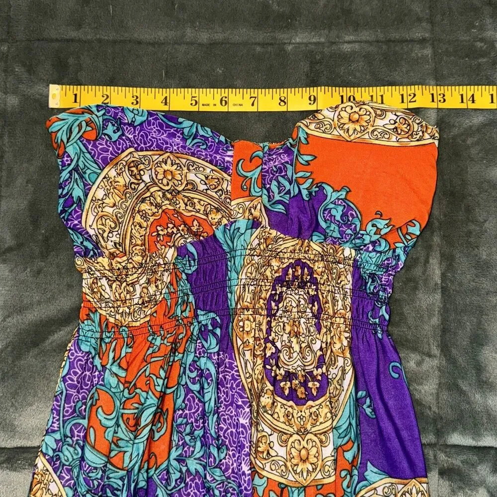 Shui Si Qing Fit & Flare Dress Women's Medium Multicolor Floral Off The Shoulder